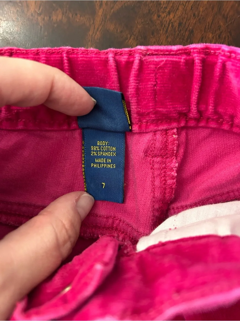 vintage OshKosh B'gosh fuchsia/bright pink corduroy flare embroidered pants 7